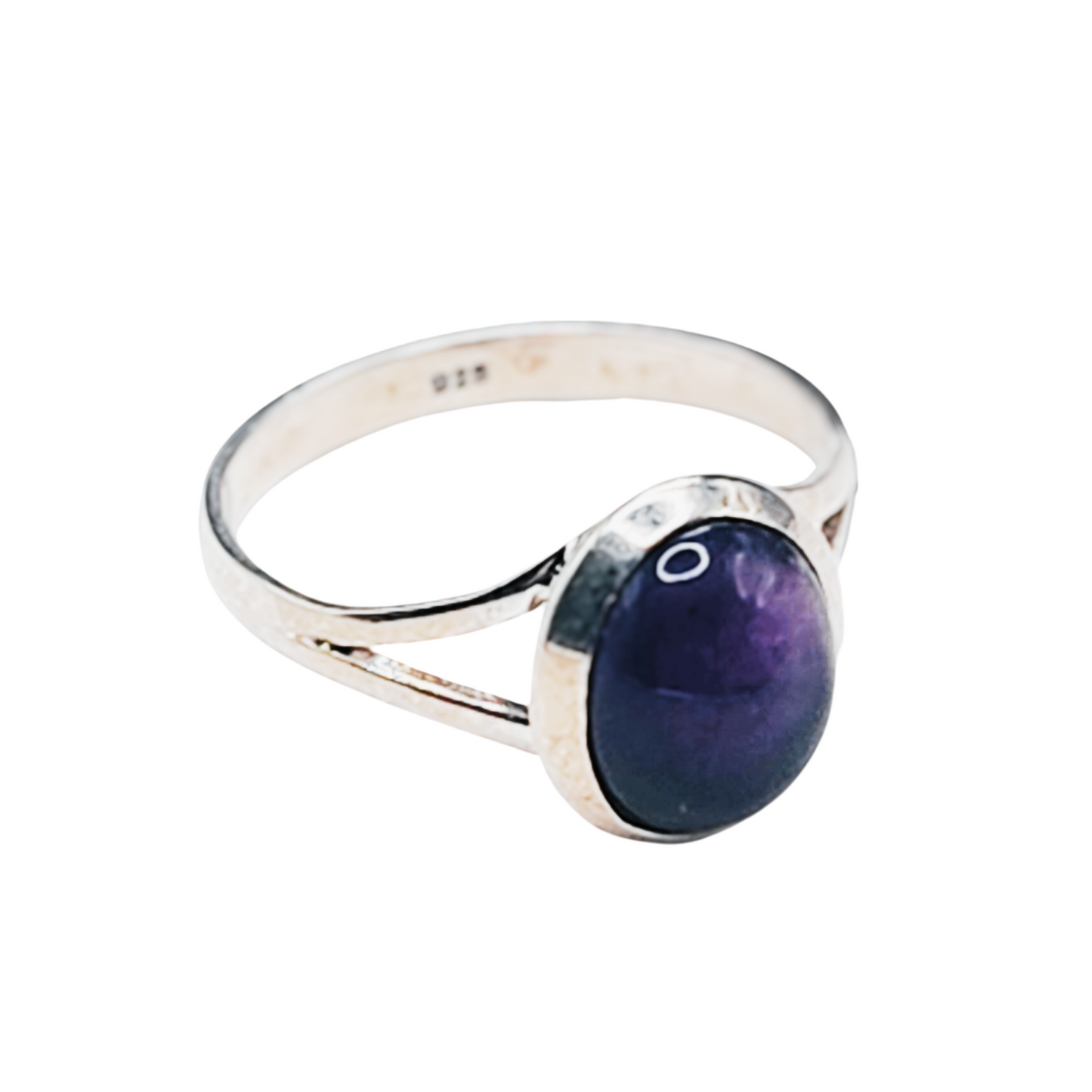 925 Silver Ring with purple gemstone imported from Slovenia