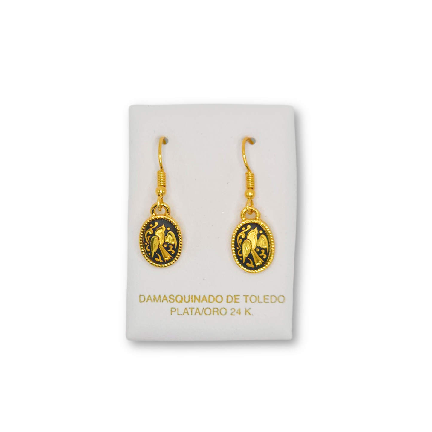 Aretes Damasquinados de Toledo: Elegancia y Arte en Plata y Oro de 24k - Palomas