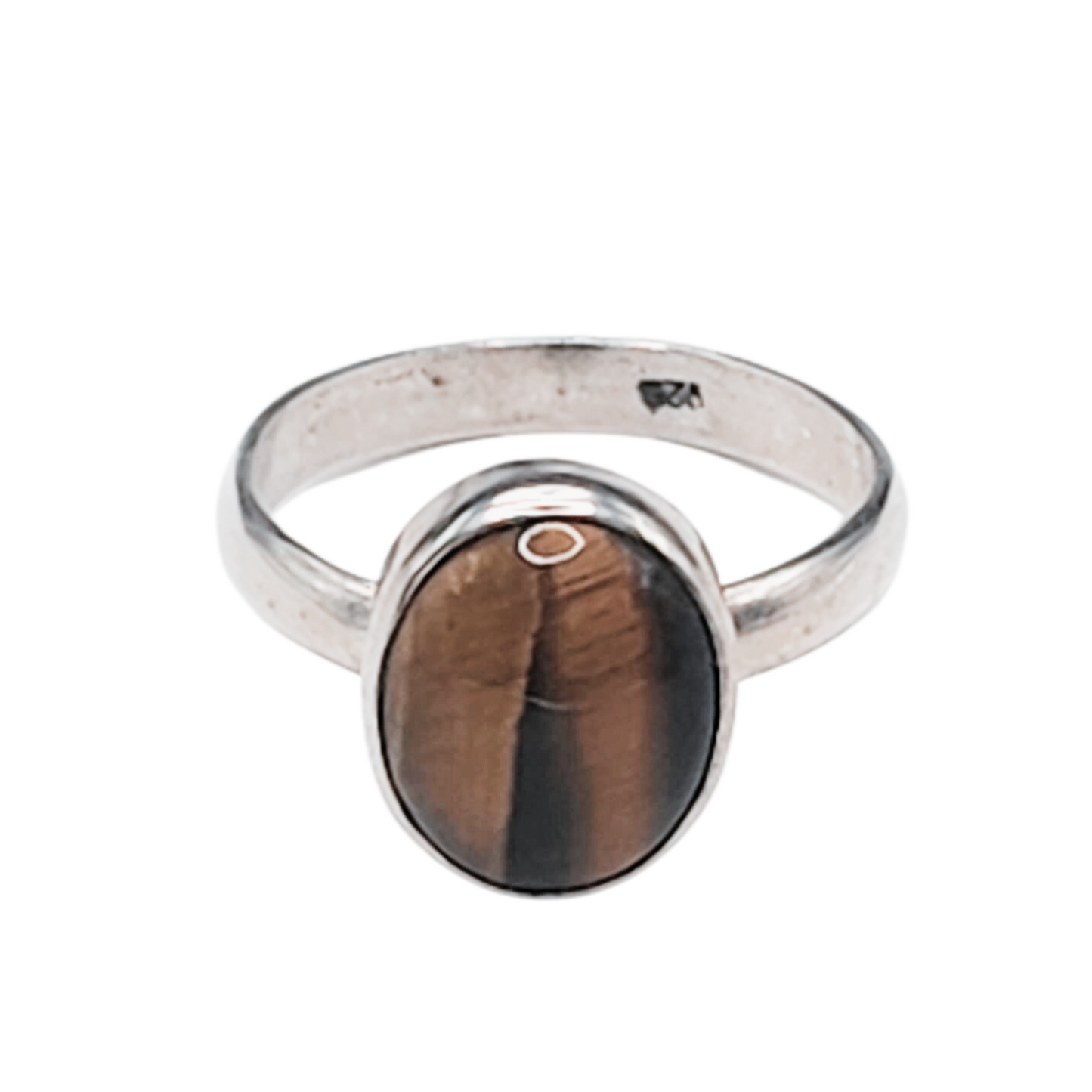 925 Silver Ring from Slovenia in brown color