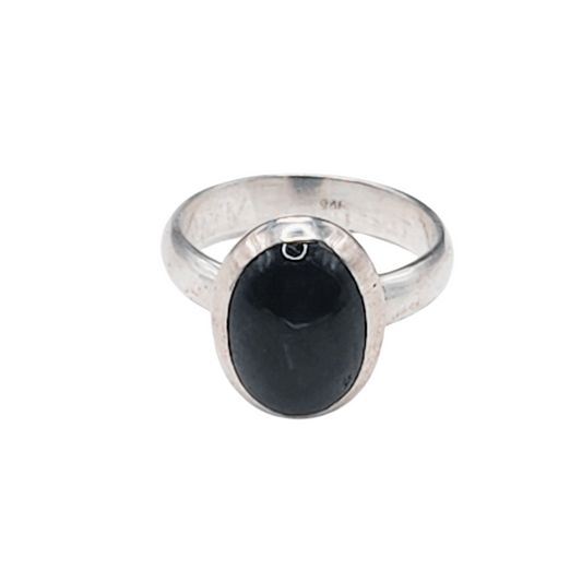 925 Silver Ring with black gemstone imported from Slovenia