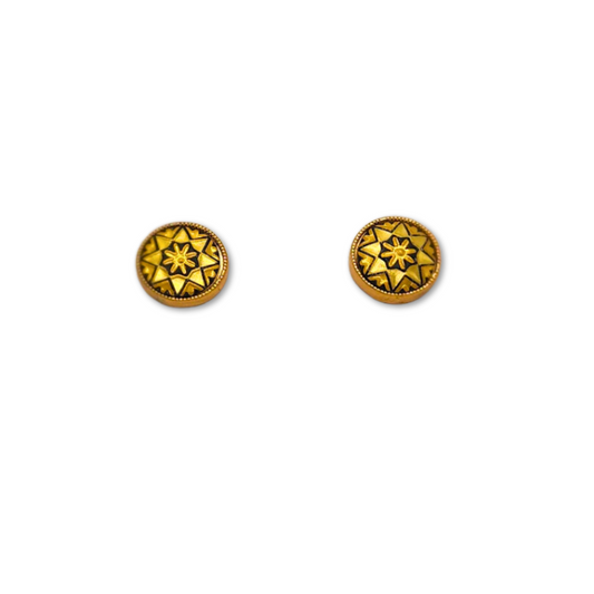 Aretes Damasquinados de Toledo: Elegancia y Arte en Plata y Oro de 24k - Estrella y Flor