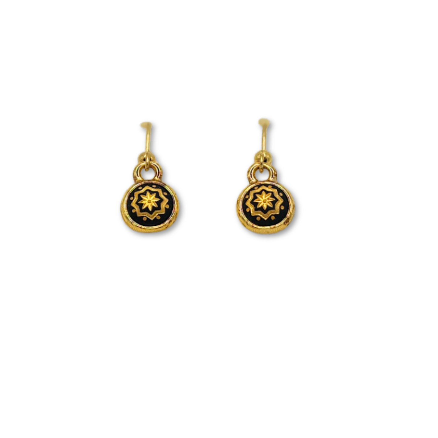 Aretes Damasquinados de Toledo: Elegancia y Arte en Plata y Oro de 24k - Flor y Estrella