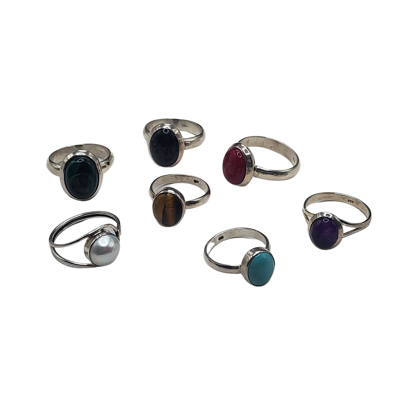 925 Silver Ring with black gemstone imported from Slovenia